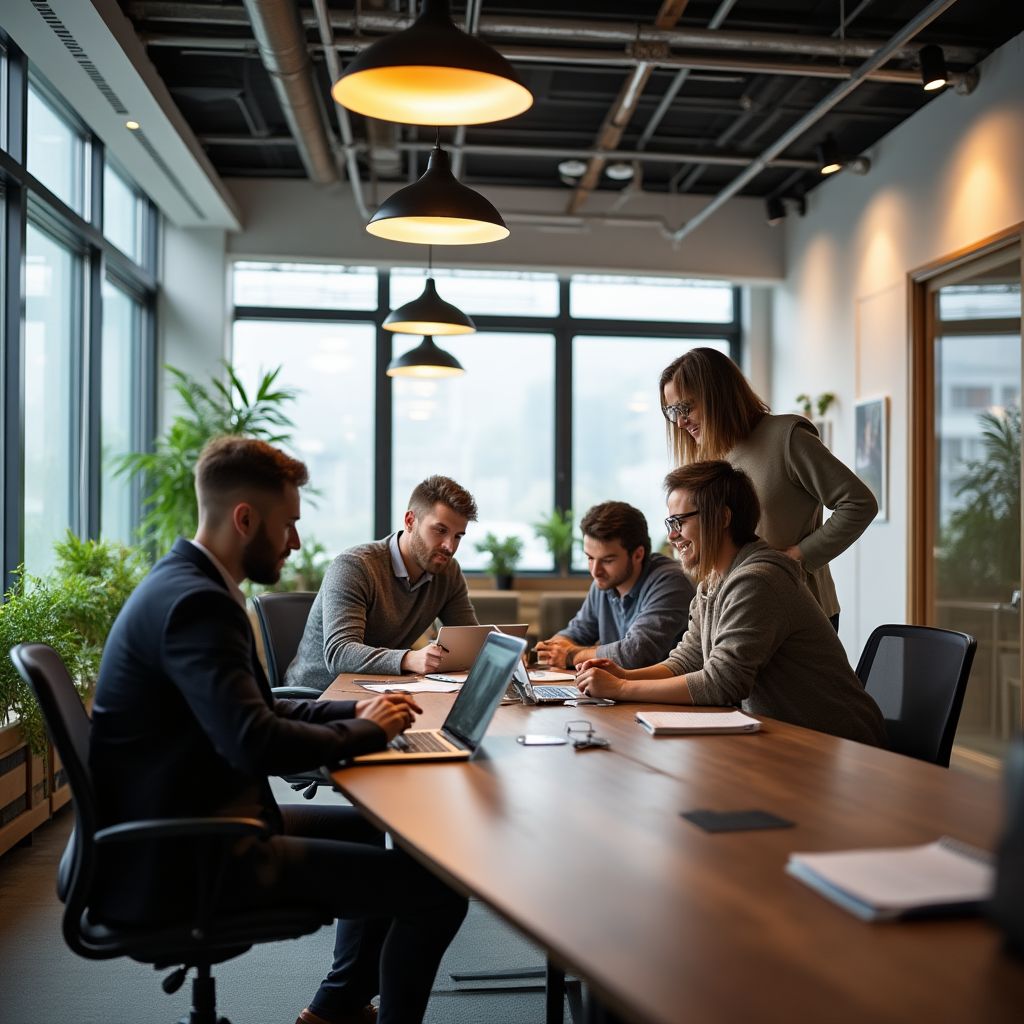 Echipa Studio Digital lucrând împreună